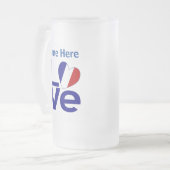 Französische Blaue LIEBE Herzenflagge Personalisie Mattglas Bierglas (Vorderseite Links)