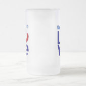 Französische Blaue LIEBE Herzenflagge Personalisie Mattglas Bierglas (Mittel)