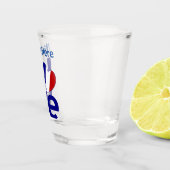 Französische Blaue LIEBE Herzenflagge Personalisie Schnapsglas (Rechts)