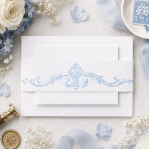 Französische blaue Rokoko königliche Vintage elega Einladungsbanderole