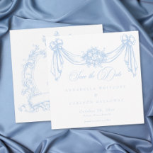 Französische Blaue Rokoko Vintage Elegante Hochzei