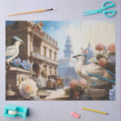 Französische Blaue Vögel Seidenpapier (Basteln)