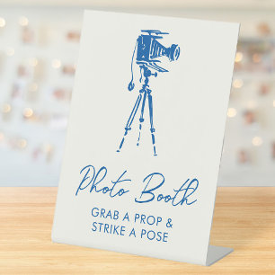 Französische Blaue Whimsical-Kamera-Fotobooth Sockelschild