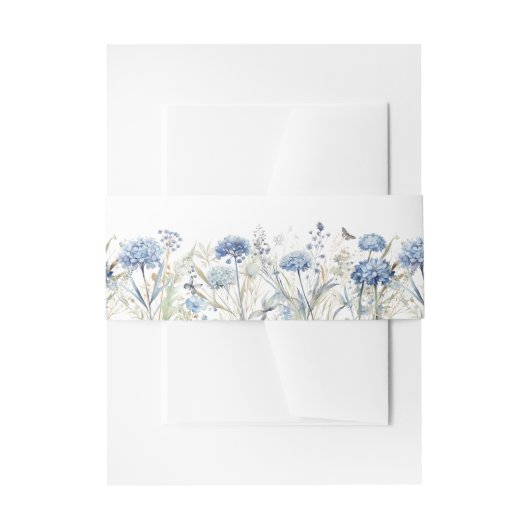 Französische Blaue Wildblume - Einladung Einladungsbanderole (Vorderseite Beispiel)