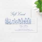 Französische blaue Wildblumen Geschenkkarte (Schreibtisch)