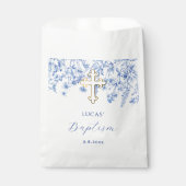 Französische Blaue Wildblumen Taufe Geschenktütchen (Vorderseite)