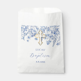 Französische Blaue Wildblumen Taufe Geschenktütchen