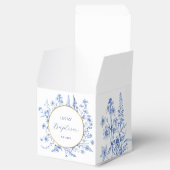 Französische Blaue Wildblumen Taufkirche Geschenkschachtel (Geöffnet)