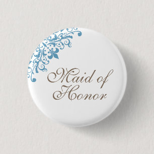 Französische Blue Lilie Script Trauzeugin Button