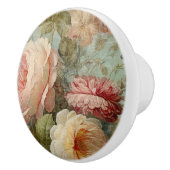 Französische Blume Markt Vintag Rosa in Gelb Keramikknauf (Rechts)