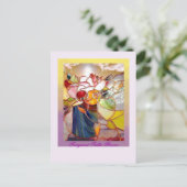 FRANZÖSISCHE Blume Postkarte (Stehend Vorderseite)