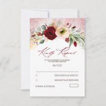 Französische Blume Rose Gold Glitzer Hochzeit RSVP