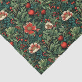 Französische Blumenfreude: Rote und grüne Weihnach Seidenpapier (Ausschnitt)