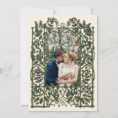 Französische Blumengestelle Vintag Gelbe Rose in G Einladung (Rückseite)