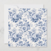 Französische Blumentoilblauer Einladung (Rückseite)