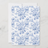 Französische Blumentoilblauer Einladung (Rückseite)