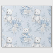 Französische Blumentoilette und Bärendusche Geschenkpapier (Flach)