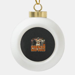 Französische Boo Hunde Halloween Französische Bull Keramik Kugel-Ornament