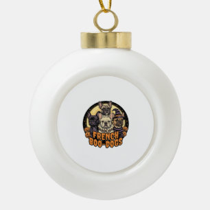 Französische Boo-Hunde Halloween Französische Bull Keramik Kugel-Ornament