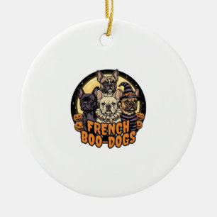 Französische Boo-Hunde Halloween Französische Bull Keramik Ornament