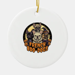 Französische Boo-Hunde Halloween Französische Bull Keramik Ornament