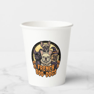 Französische Boo-Hunde Halloween Französische Bull Pappbecher