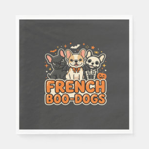 Französische Boo Hunde Halloween Französische Bull Serviette