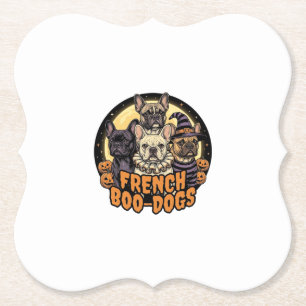 Französische Boo-Hunde Halloween Französische Bull Untersetzer