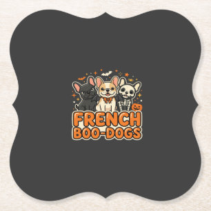 Französische Boo Hunde Halloween Französische Bull Untersetzer