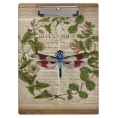 Französische botanische Blätter moderne Vintage Li Klemmbrett (Vorderseite)