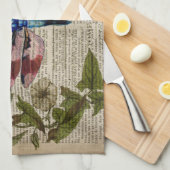 Französische botanische Blätter moderne Vintage Li Küchentuch (Viertel Falte)