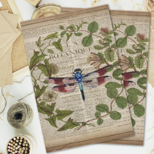 Französische botanische Blätter moderne Vintage Li Seidenpapier
