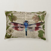 Französische botanische Blätter moderne Vintage Li Zierkissen (Rückseite)