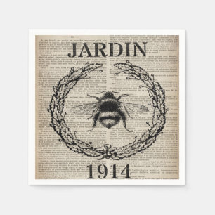 Französische botanische moderne Vintage Biene Serviette