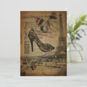 französische Botanische Paris-Stilettos Einladung (Stehend Vorderseite)