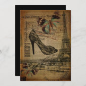 französische Botanische Paris-Stilettos Einladung (Vorne/Hinten)