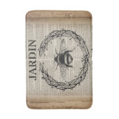 Französische botanische Vintage Königin Badematte (Vorderseite Vertikal)