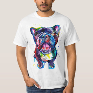 Französische Bouledogue-T-Shirts - Motiv Aquarelle T-Shirt