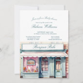 Französische Boutique Bonjour Bebe Baby Dusche Einladung (Vorderseite)