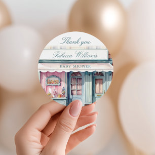 Französische Boutique Bonjour Bebe Babyparty Runder Aufkleber