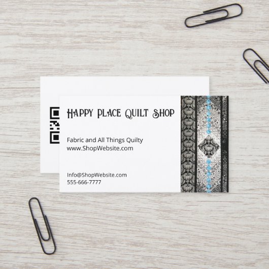 Französische Braid Quilt Biz Cards mit vollständig Visitenkarte (Vorderseite/Rückseite Beispiel)