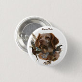 Französische Bretagne, Vogeljagd Kunst Button (Vorne & Hinten)