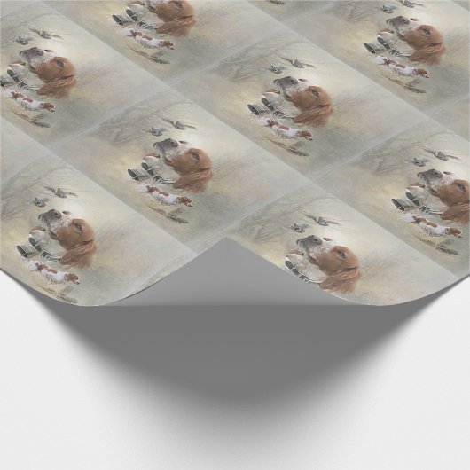 Französische Bretagne, Vogeljagd Kunst Geschenkpapier (Ecke)