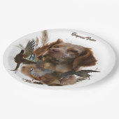 Französische Bretagne, Vogeljagd Kunst Pappteller (Schrägansicht)