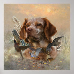 Französische Bretagne, Vogeljagd Kunst Poster