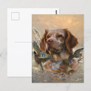 Französische Bretagne, Vogeljagd Kunst Postkarte