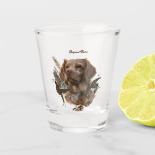 Französische Bretagne, Vogeljagd Kunst Schnapsglas
