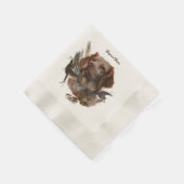 Französische Bretagne, Vogeljagd Kunst Serviette (Ecke)