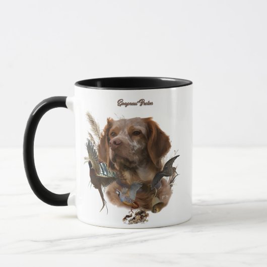 Französische Bretagne, Vogeljagd Kunst Tasse (Links)