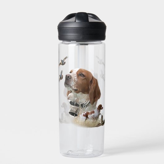 Französische Bretagne, Vogeljagd Kunst Trinkflasche (Vorderseite)
